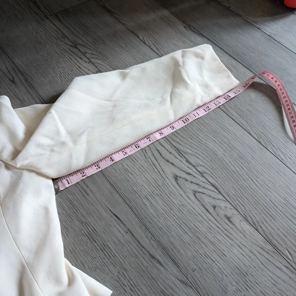 Lord & Taylor Vintage White Double Breasted Old Money Gold Button Blazer Size 14 - Picture 6 of 10